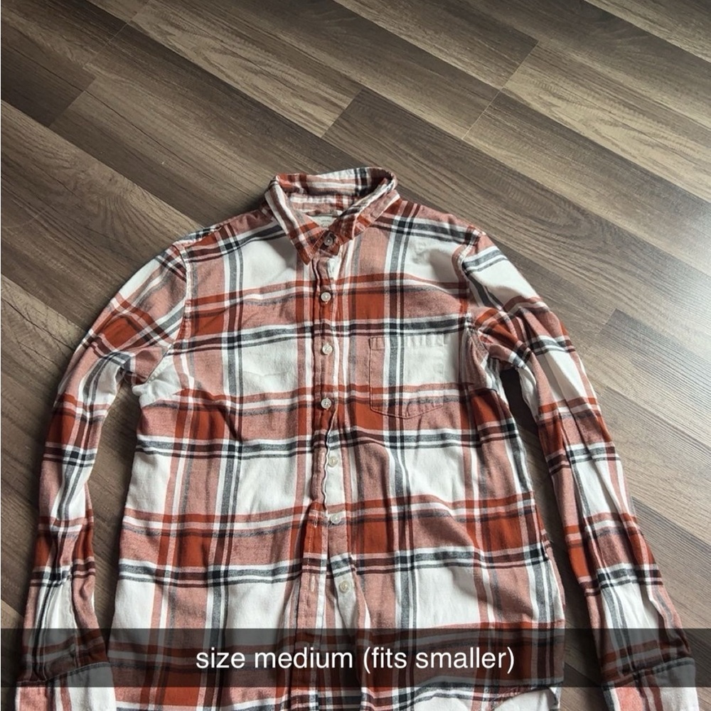 Men's Orange Plaid Shirt